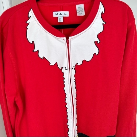 The Rail Unisex Red Santa Fleece One Piece Christmas Pajamas Sz L - Picture 7 of 14
